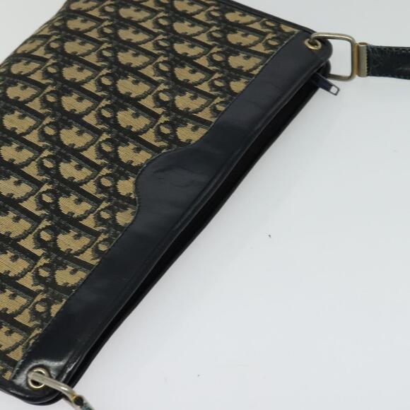 DIOR Trotter Canvas Shoulder Bag Navy Gold - Picture 6 of 11